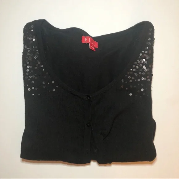 Black Sequin Cardigan - Picture 2 of 5